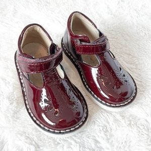 YOUNG SOLES ROSIE T-BAR SHOE CHERRY PATENT LEATHER